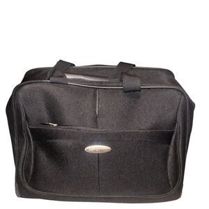 An used Samsonite Black Carry-On Travel Bag with Wheels & Telescopic Handle